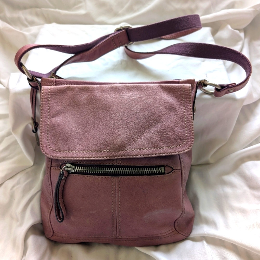 Fossil Soft Leather Lilac Mauve Crossbody Bag